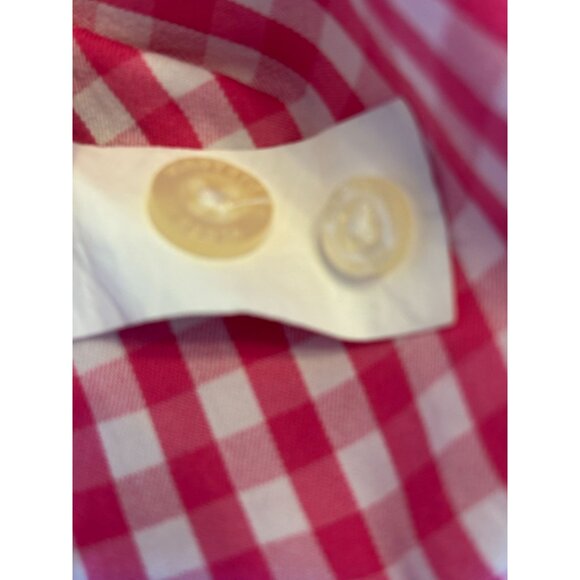 Vineyard Vines Shirt On-The-Go Performance Pink White Gingham Men XL Long Sleeve - Picture 12 of 13